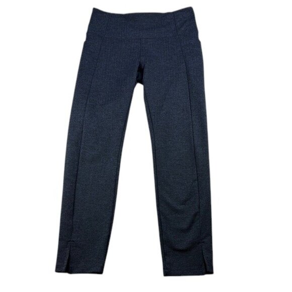 Athleta Pants - Athleta Leggings Black & Blue Herringbone Crop Women’s Size S Like New